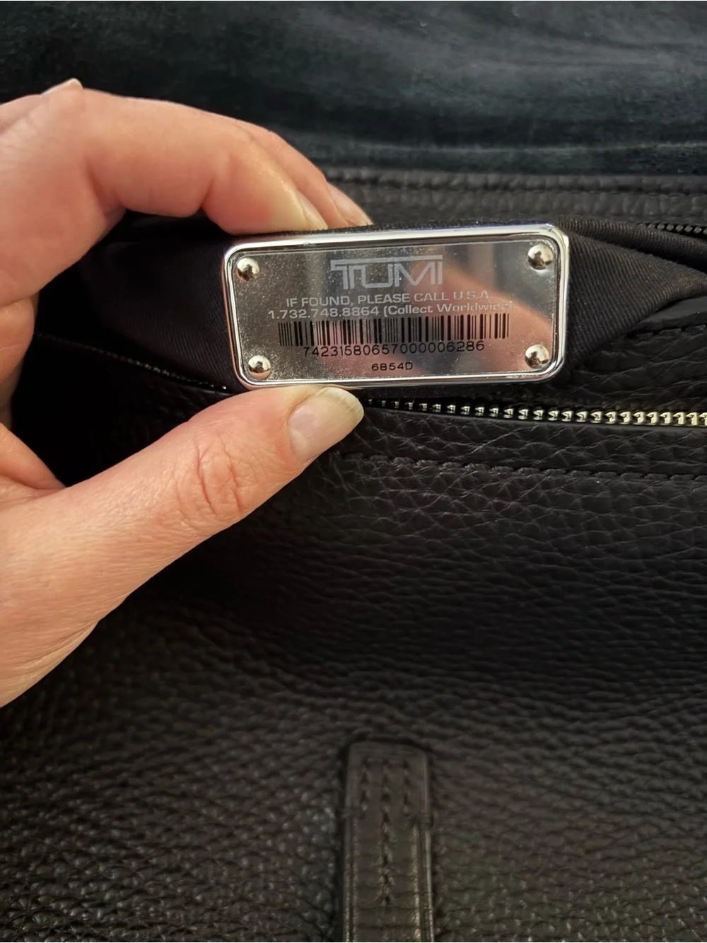Tumi Black Pebbled Leather Messenger Crossbody Bag